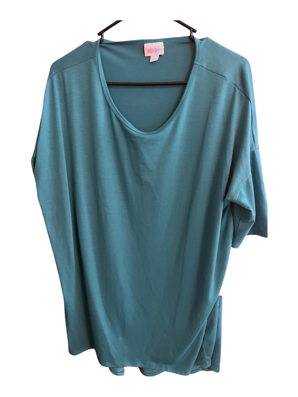 LuLaRoe Teal Scoop Neck Short Sleeve Top